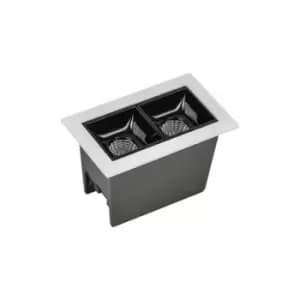 Larissa Lighting - Larissa Byala Grille Twin Recessed Ceiling Light 5W 3000K White