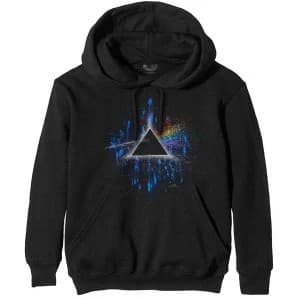 Pink Floyd - Dark Side of the Moon Blue Splatter Mens Large Pullover Hoodie - Black
