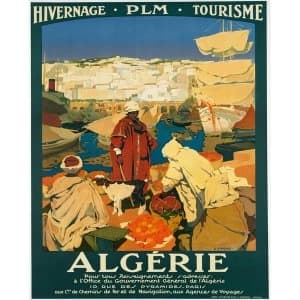 Vintage Metal Sign Retro Advertising Algerie Tourism