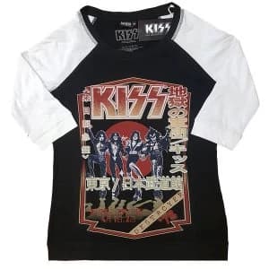 KISS - Destroyer Tour '78 Ladies Large T-Shirt - Black,White