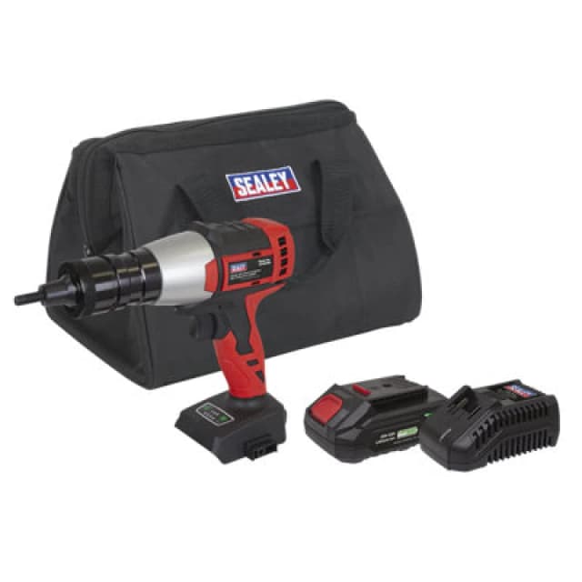 Sealey CP20VNR 20v Cordless Brushless Nut Riveter CP20VNRKIT1 Batteries: 1 x 2ah Li-ion