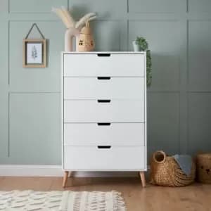 Obaby Maya Tall 5 Drawer Chest, White White