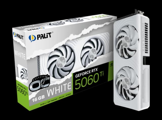 Palit GeForce RTX 5060 Ti White OC 16GB GDDR7 Graphics Card - NE7506TU19T1-GB2061M