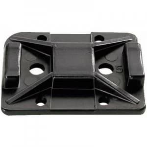 Cable mount Self adhesive Screw fixing halogen free UV proof weather proof Black HellermannTyton 151 11810 TY8G1S W