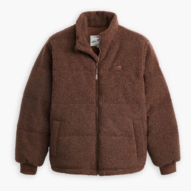 Levis Mens Rocky Short Puffer Jacket Fondue Fudge male S