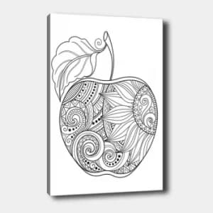 MANDALA26 White Black Decorative Canvas Painting