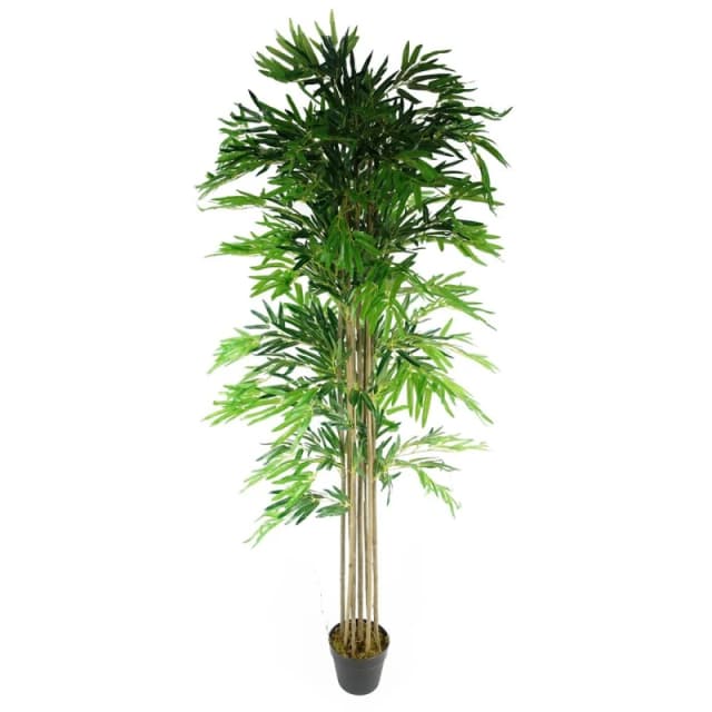Leaf Design 180cm (6ft) Artificial Bamboo Plants Trees (Natural Green - XL)