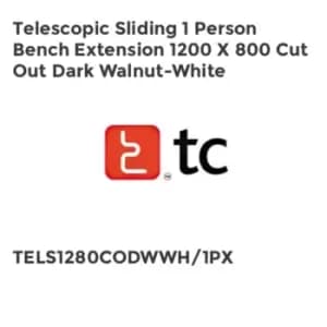 TC Group Telescopic Sliding 1 Person Bench Extension 1200 x 800 Cut Out Dark Wal