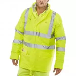 Beeswift Fire Retardant Anti-Static Padded Jacket Saturn Yellow 4XL