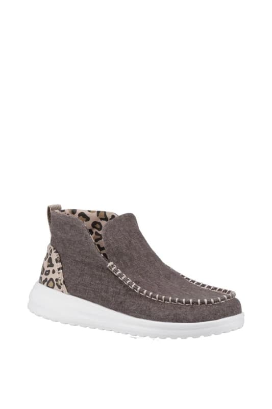 Heydude Denny Heavy Canvas Boot, Leopard, Size 5, Women Leopard W5FYA Female 5