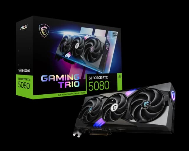 MSI NVIDIA GeForce RTX 5080 16G GAMING TRIO OC GDDR7 Graphics Card