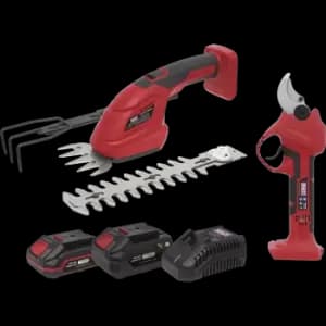 Sealey 20v SV20 2 Piece Cordless Garden Power Tool Kit 1 x 2ah & 1 x 4ah Li-ion Charger