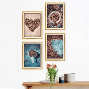 SET_121 Multicolor Decorative Framed Painting (4 Pieces)