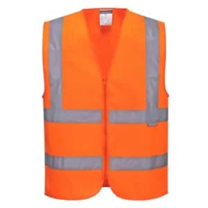 Portwest Zip Front Class 2 Hi Vis Vest Orange 3XL