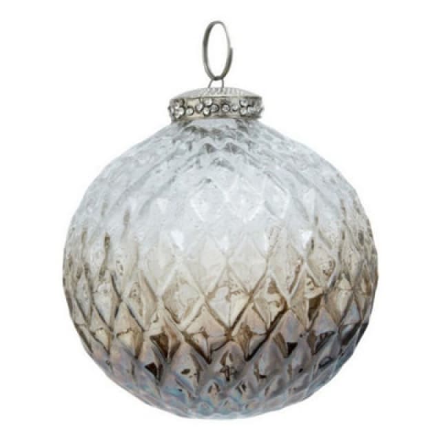 Hill Interiors Coffee Ombre Collection Detailed Bauble - Glass - L9 X W9 X H10 Cm