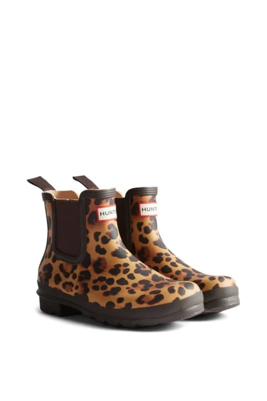 Hunter Womens Original Chelsea Leopard Print Boot Size: 7 Multicolor Female 7