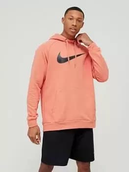 Nike Train Dri-FIT Swoosh Pullover Hoodie - Coral, Brown Size M Men