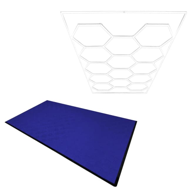 Monstershop Hexagon LED Light & Vented Garage Floor Tiles x 120 With Edges - Blue Blue Unisex