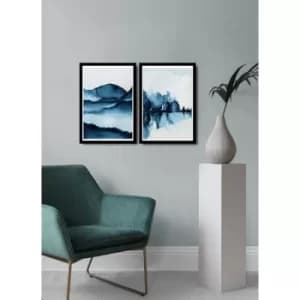 2PSCTCIZ-013 Multicolor Decorative Framed MDF Painting (2 Pieces)