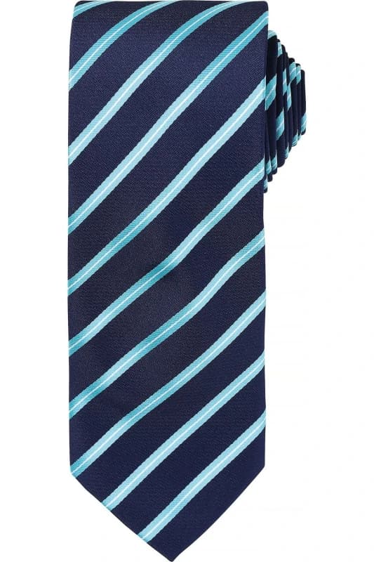 Premier Premier Men Sports Stripe Pattern Formal Work Tie in Navy Navy One Size Male 5057080770816