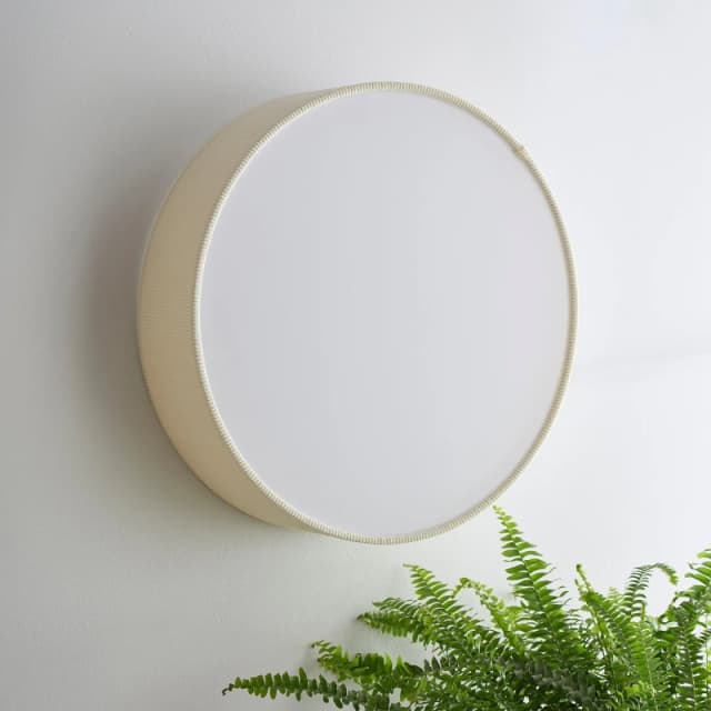 K Living Crete 38cm 2 Light Cream Velvet Drum Shade Cream unisex One Size