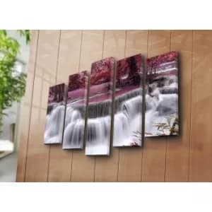5PAT-43 Multicolor Decorative Canvas Painting (5 Pieces)