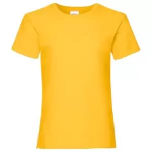 Fruit Of The Loom Girls Childrens Valueweight Short Sleeve T-Shirt (Pack of 2) (3-4) (Sunflower)