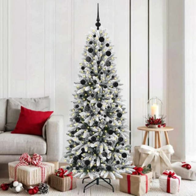 Vidaxl Artificial Christmas Tree With 300 Leds With Stand White 180 Cm