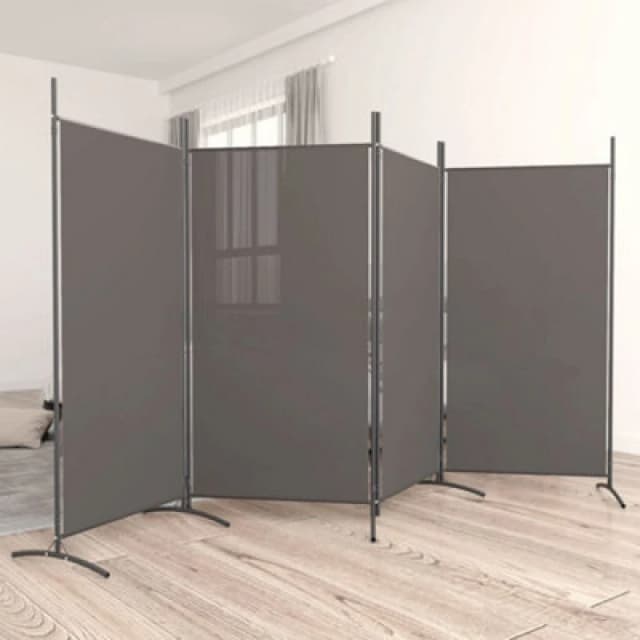 Vidaxl 4-panel Room Divider Anthracite 346X180 Cm Fabric 350264
