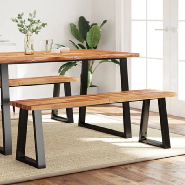 VIDAXL Bench with Live Edge 140cm Solid Wood Acacia Vidaxl 8720845913311