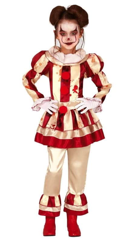 Fiestas Guirca Fancy Dress Striped Clown Girl 5-6 Years CLG-FG83527