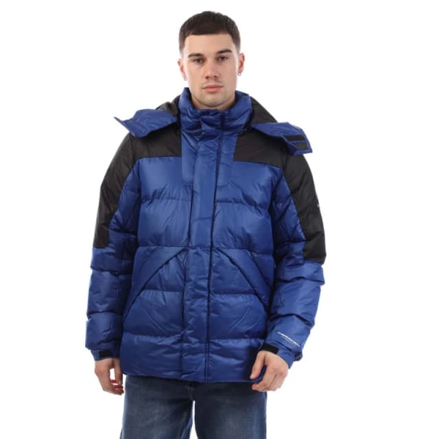 Crosshatch Crosshatch Men Camptor Panel Jacket in Blue Size: Small Blue S Male 5059294602259