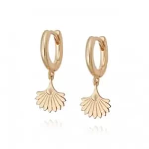 Palm Fan Drop 18ct Gold Plated Earrings WE08_GP