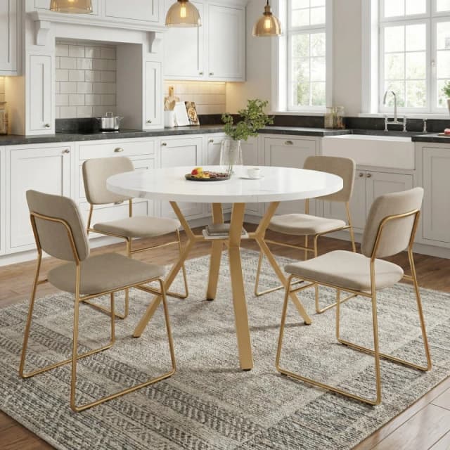 Urban Meuble Modern Round Dining Table White unisex One Size