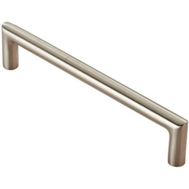 Loops Mitred Round Bar Pull Handle 138 x 10mm 128mm Fixing Centres Satin Steel Metallics unisex