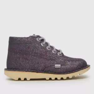 Kickers purple kick hi glitter Girls Toddler Boots