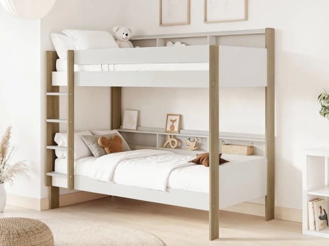 Noomi Bodie Wooden Bunk Bed in Light Oak Size: EU Single Light Oak Unisex EU Single