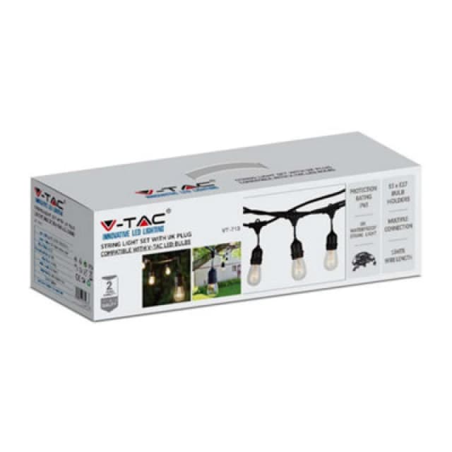 V-Tac Vt-713 Weatherproof LED String Light With Bs Plug And Wp Socket