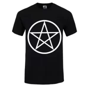 Grindstore Mens Pentagram T-Shirt (M) (Black/White)