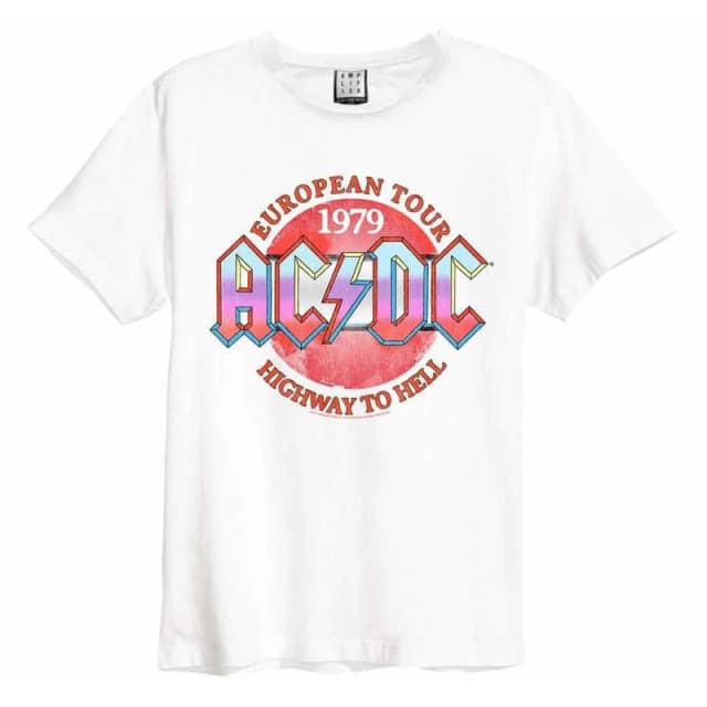 Amplified Amplified Men Vintage 79 AC DC Vintage T-Shirt in White Size: Small White S Male 5063470957200