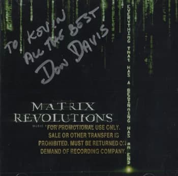 The Matrix Matrix Revolutions - Autographed 2003 USA CD album 48412-2