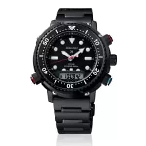 Seiko Prospex Solar 'Arnie' Hybrid PADI Diver's 40th Anniversary Automatic Black Dial Black PVD Stainless Steel Bracelet SNJ035P1