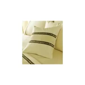 Pandora Cream Diamante Filled Square Cushion Modern 43x43cm - Cream