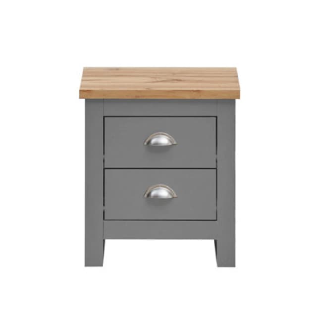 Timber Art Design Lisbon Bedside Cabinet Bedroom Furniture Nightstand Table 2 Drawers Light Grey