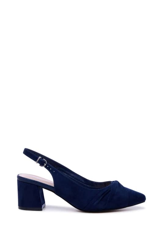 Paradox London Womens Giverny' Wide Fit Slingback Court Shoes in Navy Size: 8E Navy Female 8E