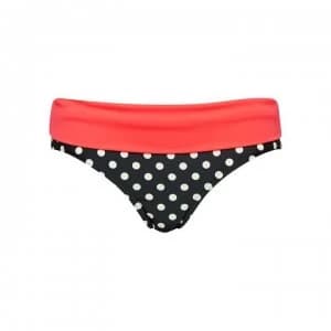 Figleaves Tuscany Spot Fold Bikini Brief - Black/Wht/Crl