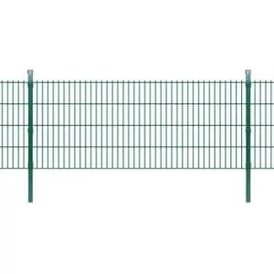 2D Garden Fence Panel & Posts Green 2008x830 mm 2m - Green - Vidaxl