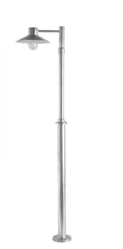 Outdoor Single Lamp Post Galvanised Clear Lens, E27