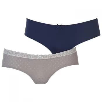 Dorina Abbie 2 Pack Hipster Briefs Womens - Grey/Dark Blue