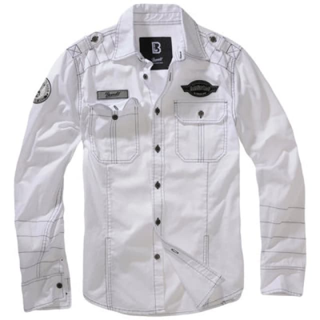 Brandit Luis Vintage Shirt With Badges White Size Large